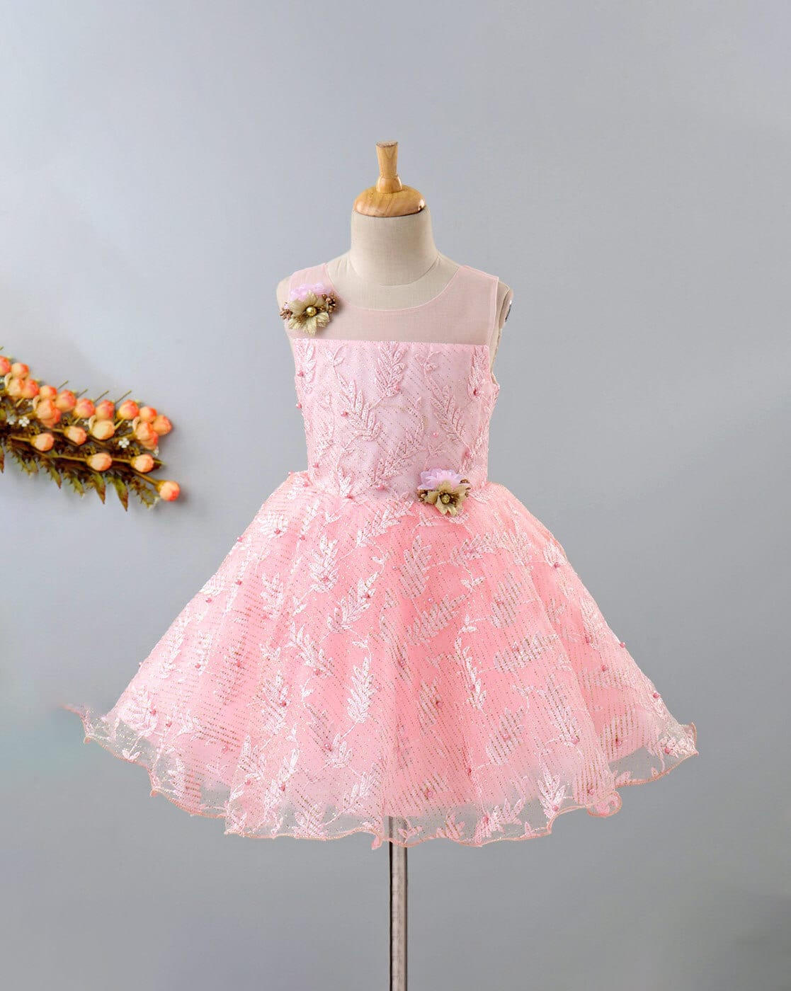 Embellished Fit and Flare Dress