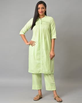 Women Schiffli Embroidered Straight Kurta & Palazzo Set-image-45
