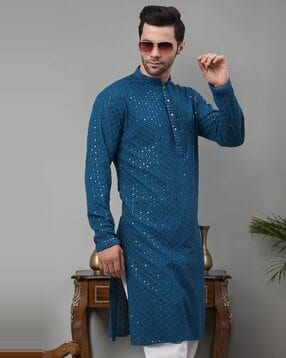 jompers Men Embroidered Regular Fit Long Kurta-picture-44