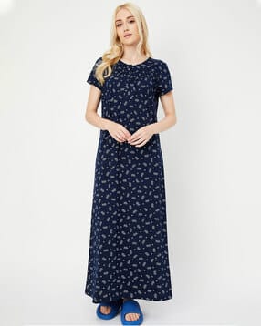 max Women Floral Print Round-Neck Nightgown-picture-26