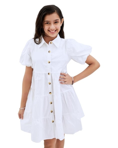 Girls Button Down Shirt Dress