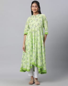 aurelia Women Floral Print Flared Kurta-picture-31