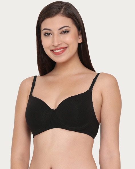 Clovia Underwired Padded Push-Up Demi Cup T-Shirt Bra With