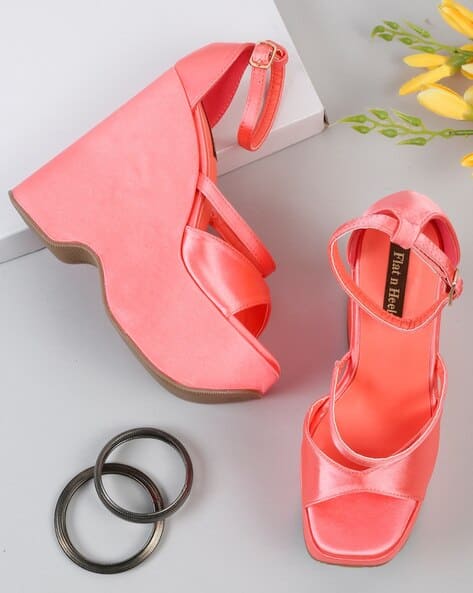 Buy Fuchsia Heeled Sandals for Women by Flat n Heels Online