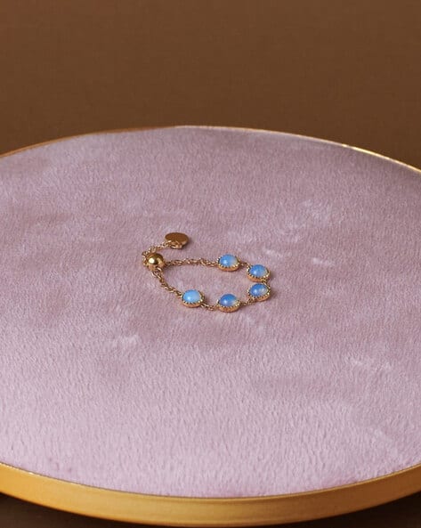 Salty Women Gold-Plated Opalescent Chain Ring