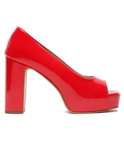 Buy Red Heeled Sandals for Women by Flat n Heels Online