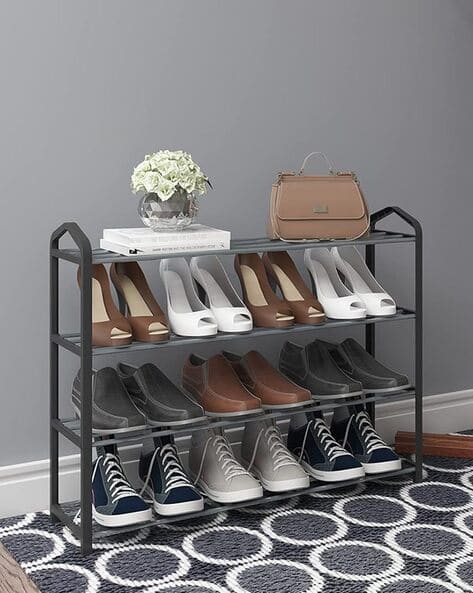 Adjustable Shoe Tier Shoe Rack Mainstays Shoe Storage Mainstays