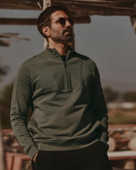 Men Zip Neck Pullover