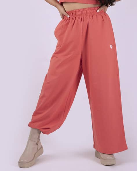Women Wide-Leg Cotton Sweatpants