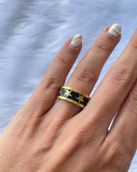 Jewelgenics Elegant Gold-Plated Black Stone Ring for Men Alloy Gold Plated  Ring Price in India - Buy Jewelgenics Elegant Gold-Plated Black Stone Ring  for Men Alloy Gold Plated Ring Online at Best