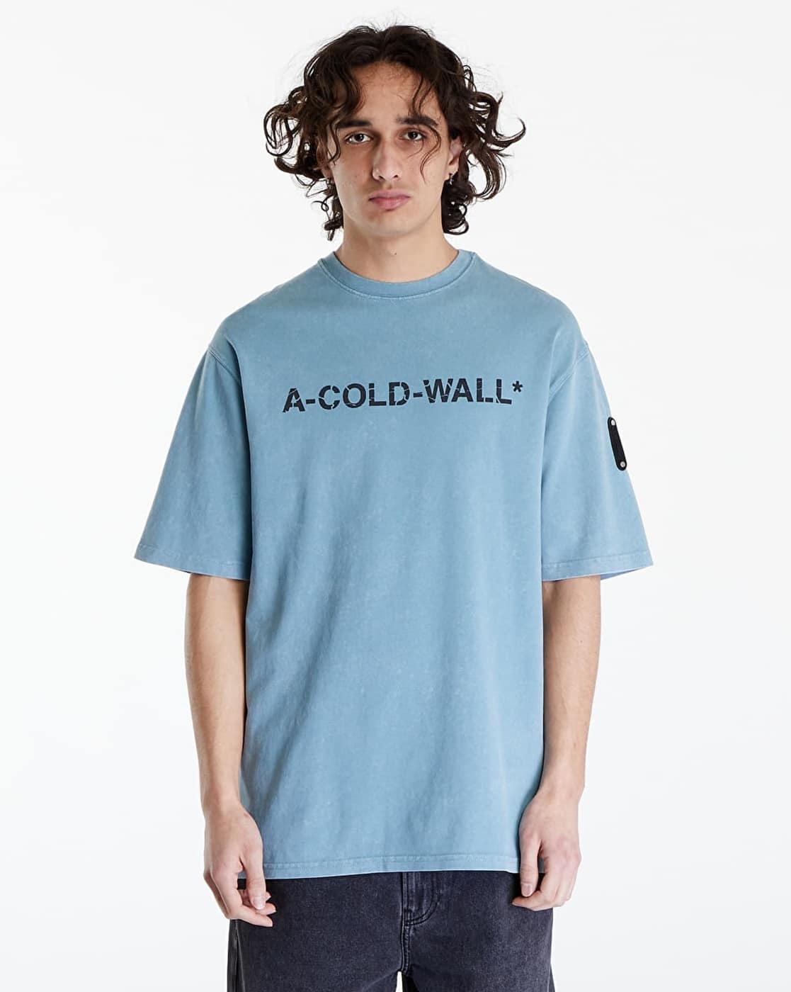 Buy A COLD WALL Overdye Cotton Regular Fit Logo T-Shirt | Blue  
