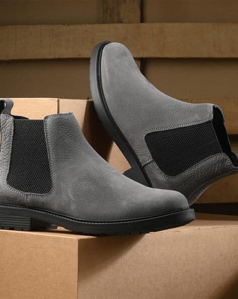 Chelsea Mens Gray Dress Boots Buy Grey Boots For Men By DESIDERIO