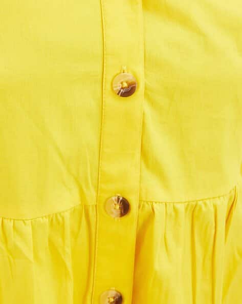 Girls Shirt Dress with Button-Down Collar