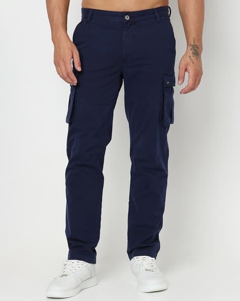 Buy Navy Blue Trousers Pants for Men by GAS Online
