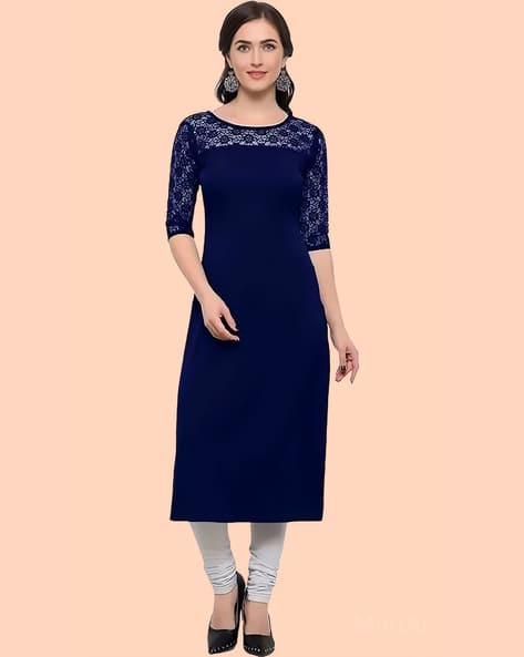 Buy Navy Blue Kurtis Tunics for Women by HEMANG FASHION Online
