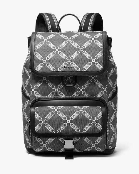 Buy Michael Kors Hudson Empire Logo Jacquard Backpack Black Color Men AJIO LUXE