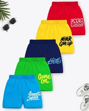trampoline Pack of 5 Boys Typographic Print Shorts-picture-31