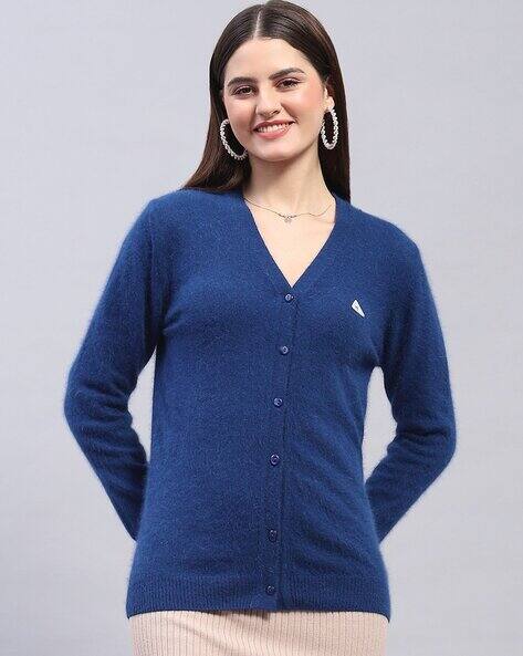 Women V-Neck Wool Cardigan