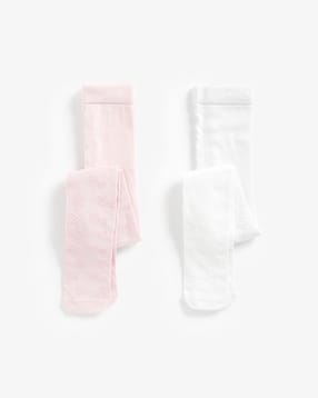 mothercare Girls Pack of 2 Hosiery Embroidered Tights-picture-20
