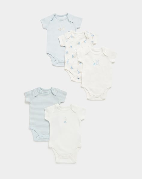 Buy Blue White Bodysuits for Infants by Mothercare Online