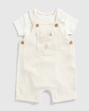 mothercare Unisex Printed Dungaree & Onesie Set-picture-24