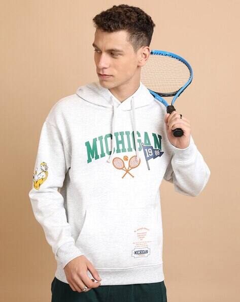 Ketch Men Graphic Print Loose Fit Hoodie