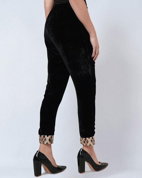 L'AGENCE Pilar Velvet Pant in Black