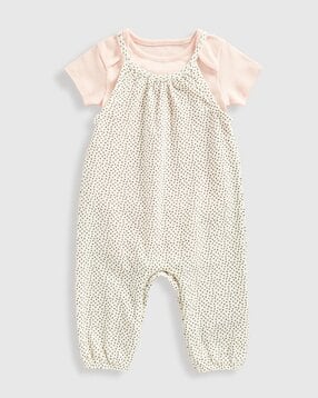 mothercare Girls Micro Print Dungaree & Onesie Set-picture-28