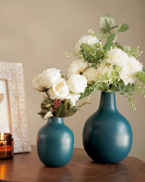 Set of Metal Bud Flower Vases