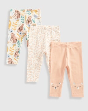mothercare Girls Pack of 3 Pretty Safari Printed Leggings-picture-33