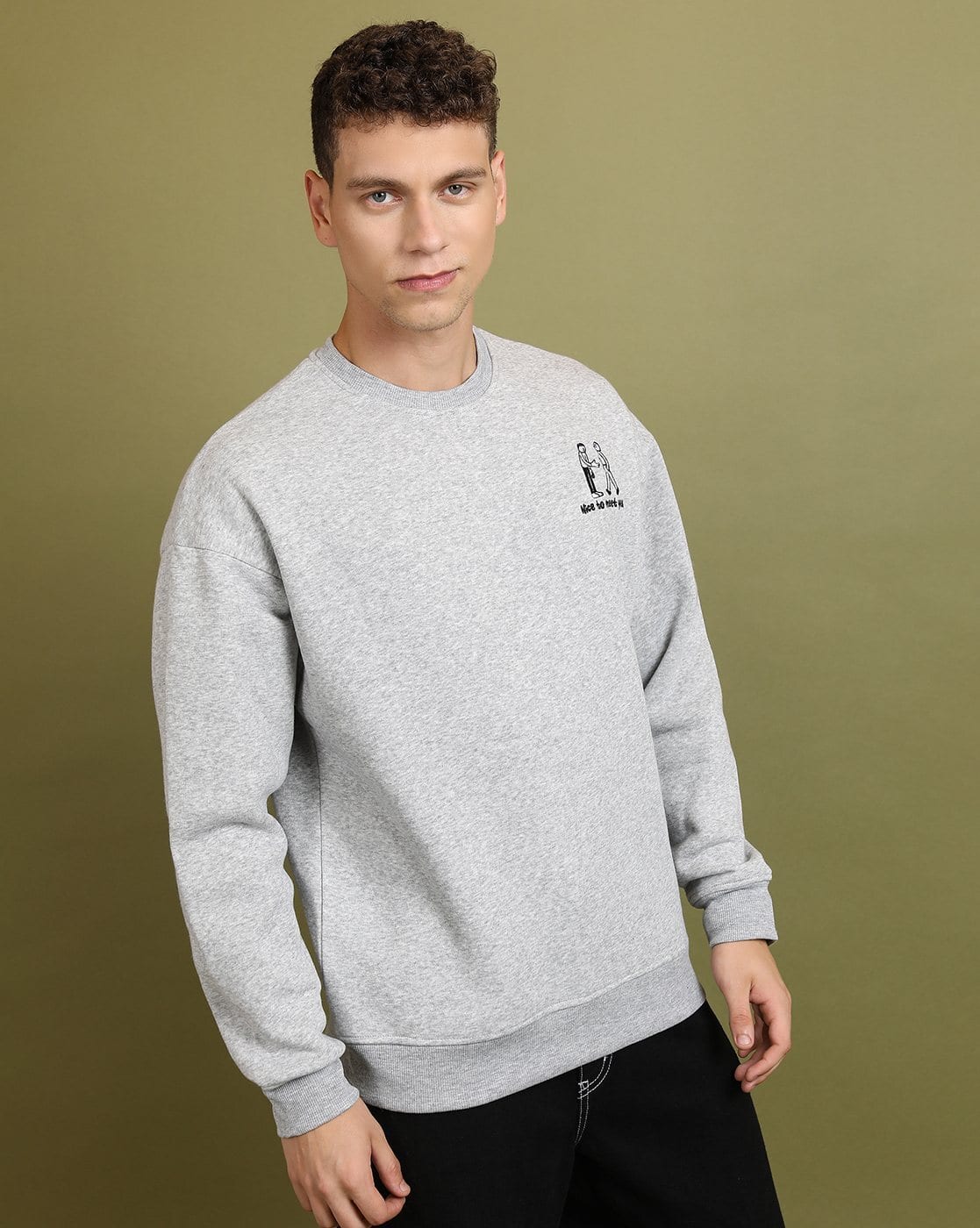 トップス opt stuff crew neck sweat shirts (gray) Buy Grey Sweatshirt & Hoodies for Men by Ketch Online | Ajio.com