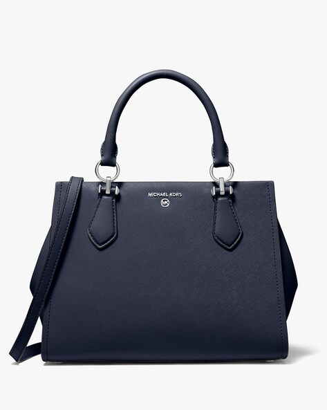 Michael Kors Austen Medium Pebbled Leather Satchel online - Blue - Satchels