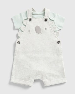 mothercare Unisex Printed Dungaree & Onesie Set-picture-30