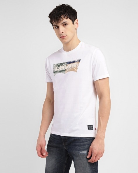 Mens white levi t shirt best sale