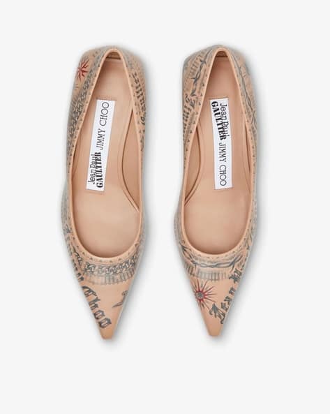 Buy Jimmy Choo Jean Paul Gaultier Leather Pumps | Beige Color