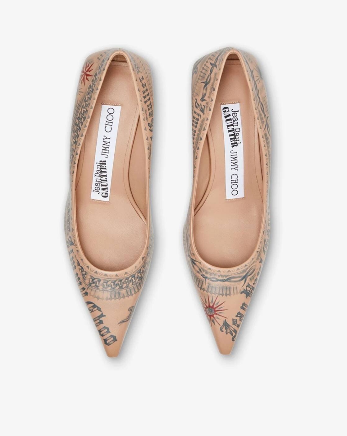 Buy Jimmy Choo Jean Paul Gaultier Leather Pumps | Beige Color