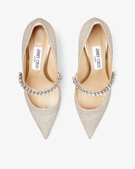 Buy Jimmy Choo Bing 65 Dusty Glitter Pumps with Crystals | Silver 