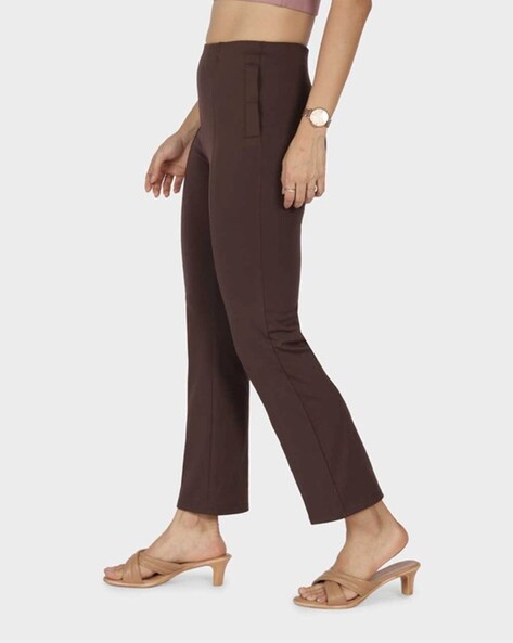 Buy Brown Trousers & Pants for Women by BLISSCLUB Online