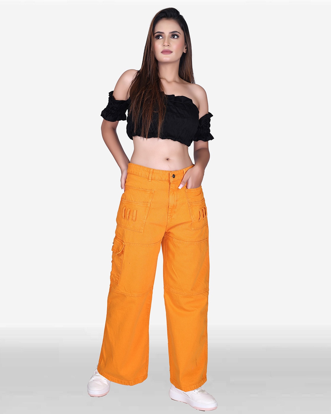 Buy Floerns Women's Drawstring Pockets Casual Thin Hiking Cargo Pants A  Orange XS at Amazon.in