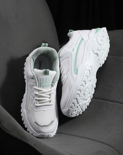 Women Heeled Sneakers with Lace Fastening