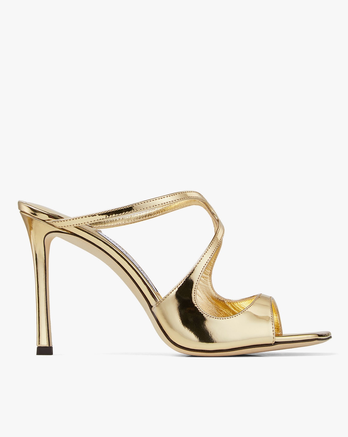 Jimmy Choo Lance 110 Gold Mirrored Sandals Shoes Size 37.5 Pre Owned | eBay