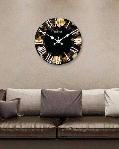 Olive Tree Floral Print Wooden Silent Movement Wall Clock