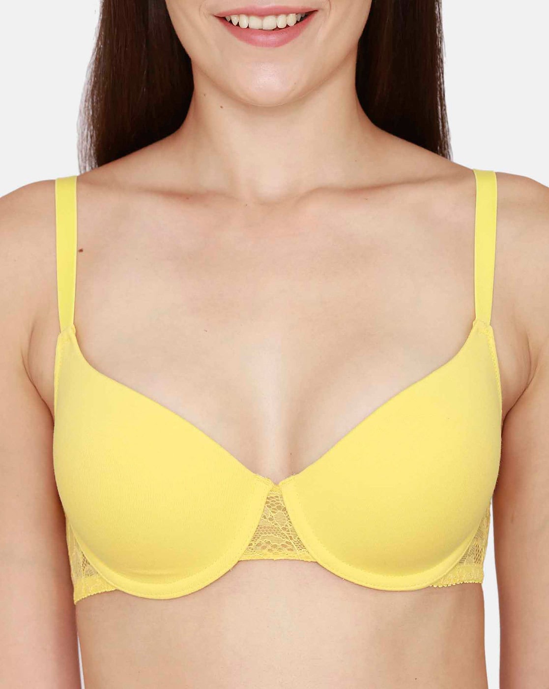 Buy online Yellow Solid T-shirt Bra from lingerie for Women by Rosaline By  Zivame for ₹339 at 24% off