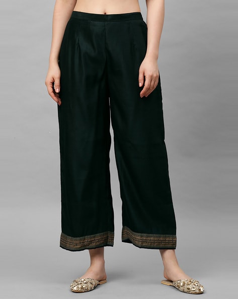 Women Palazzos with Semi-Elasticated Waist Price in India