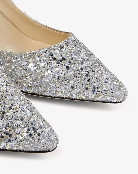 Buy Jimmy Choo Romy 60 Coarse Glitter Pumps Silver Color Women AJIO LUXE