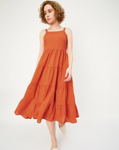 Buy MAX Women Sleeveless Tiered Dress Online | Ajio.com