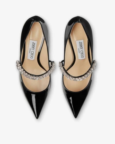 JIMMY CHOO ブラックパンプス35.5 美品 JIMMY CHOO ブラック スパンコール ハイヒール 35 - メルカリ
