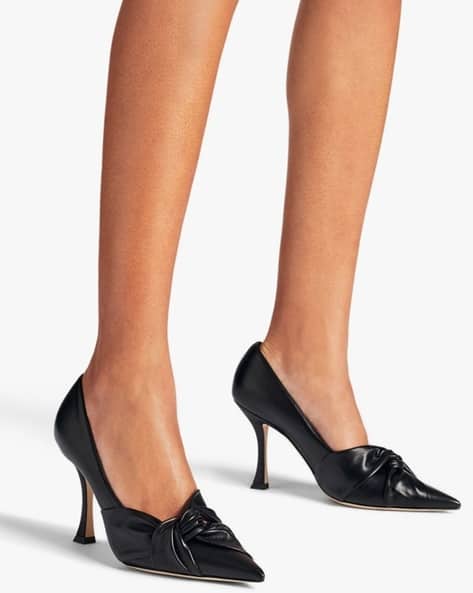 Buy Jimmy Choo Hedera 90 Leather Pumps | Black Color Women | AJIO LUXE