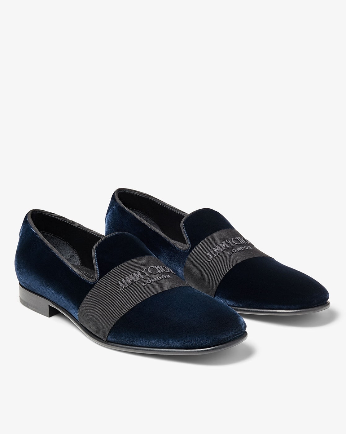 Buy Jimmy Choo Thame Velvet Loafers | Navy Blue Color Men | AJIO LUXE