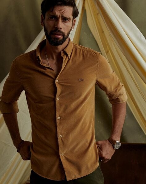 Mens mustard shirt hotsell